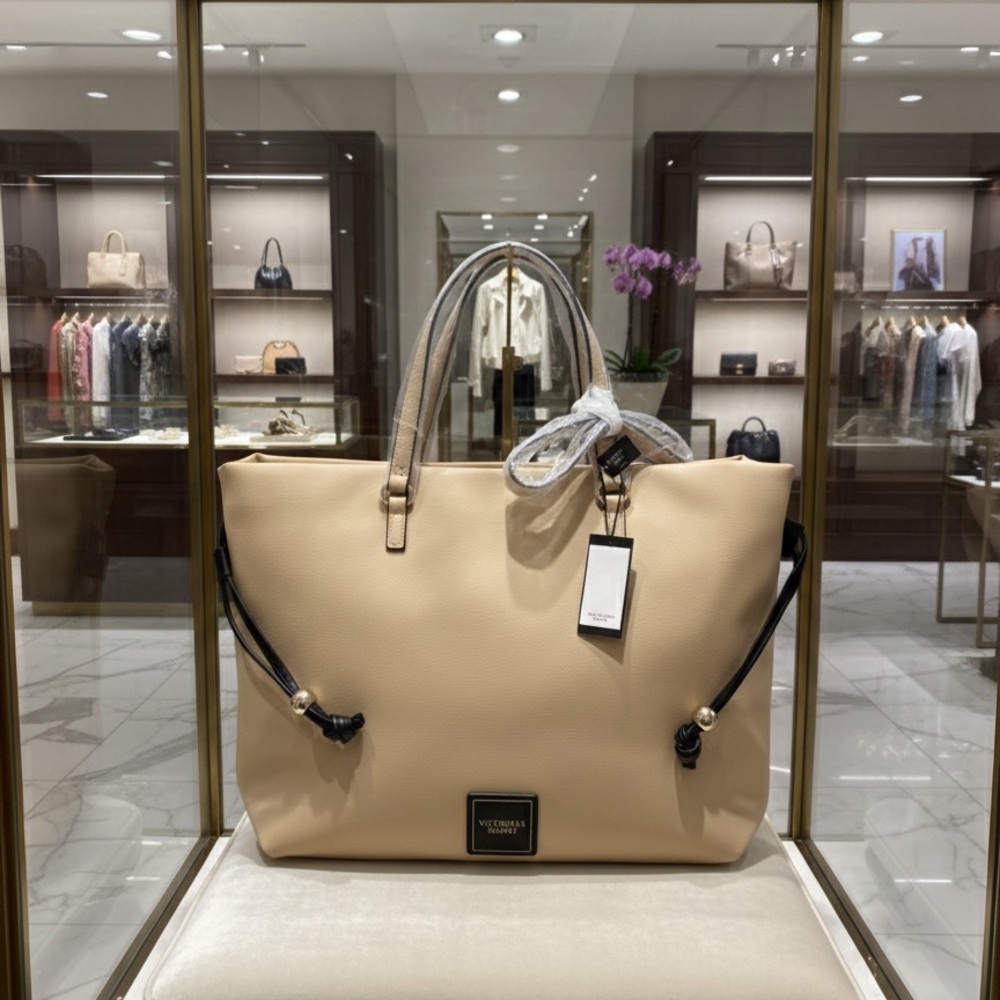 Victoria's Secret Beige Tote with Black Accents